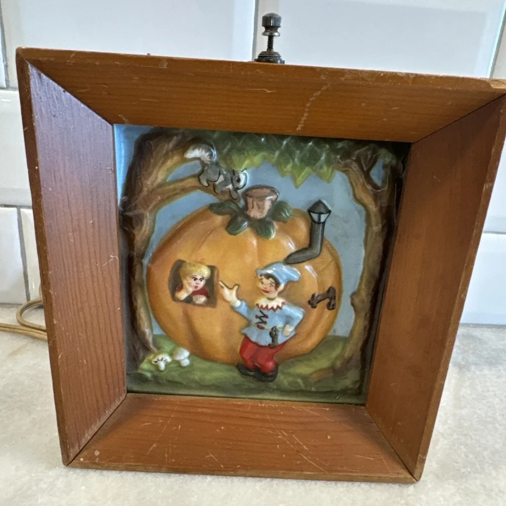Vintage‎ Peter Peter Pumpkin Eater Portable Lamp By Vinson Levinson Mfg - Rare
